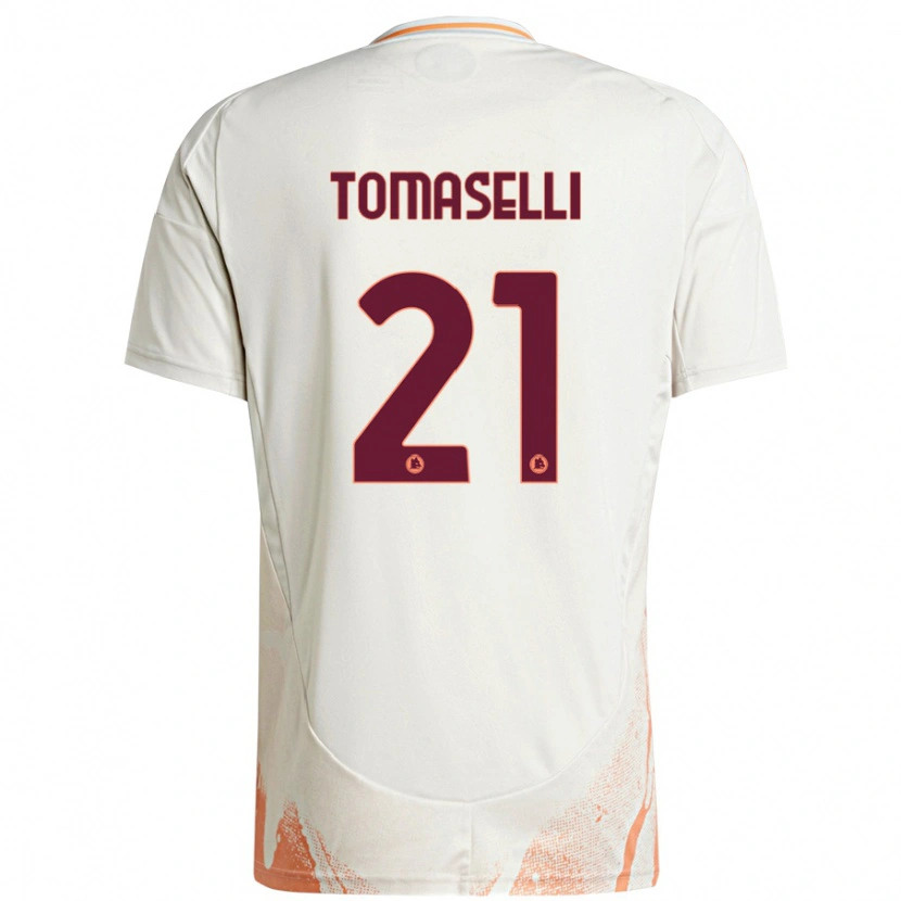 Danxen Niño Camiseta Martina Tomaselli #21 Crema Blanco Naranja 2ª Equipación 2024/25 La Camisa