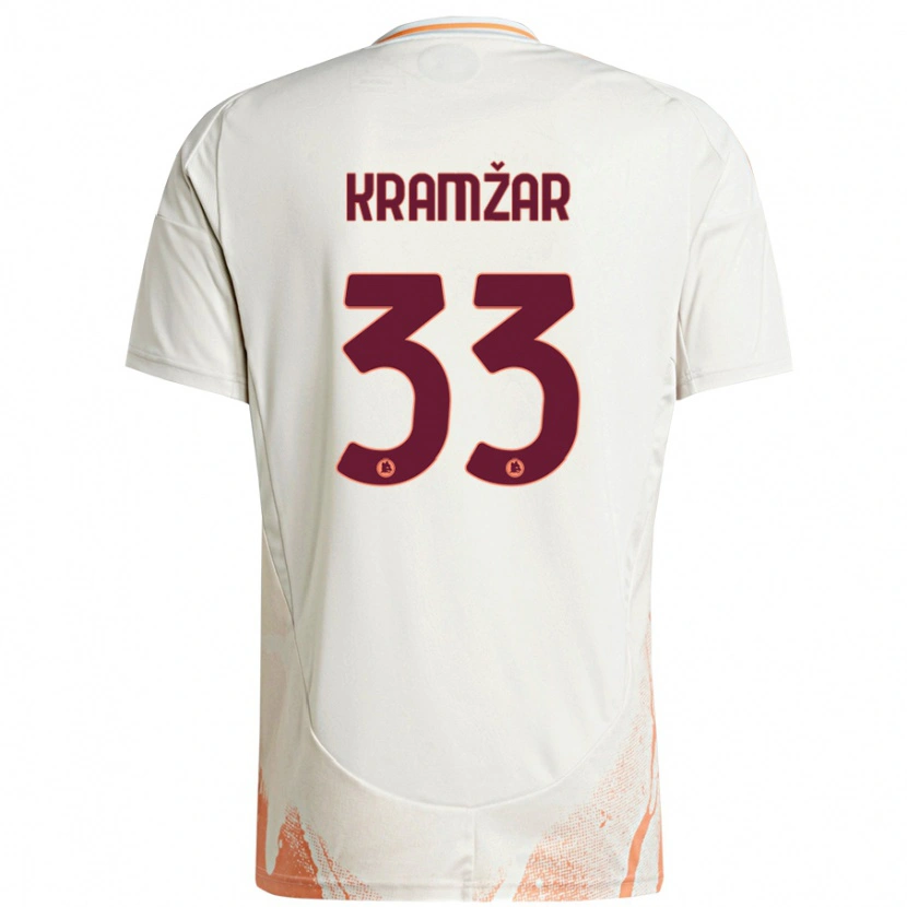 Danxen Niño Camiseta Zara Kramžar #33 Crema Blanco Naranja 2ª Equipación 2024/25 La Camisa