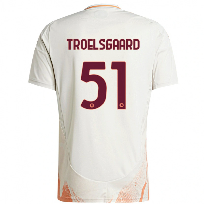 Danxen Niño Camiseta Sanne Troelsgaard #51 Crema Blanco Naranja 2ª Equipación 2024/25 La Camisa