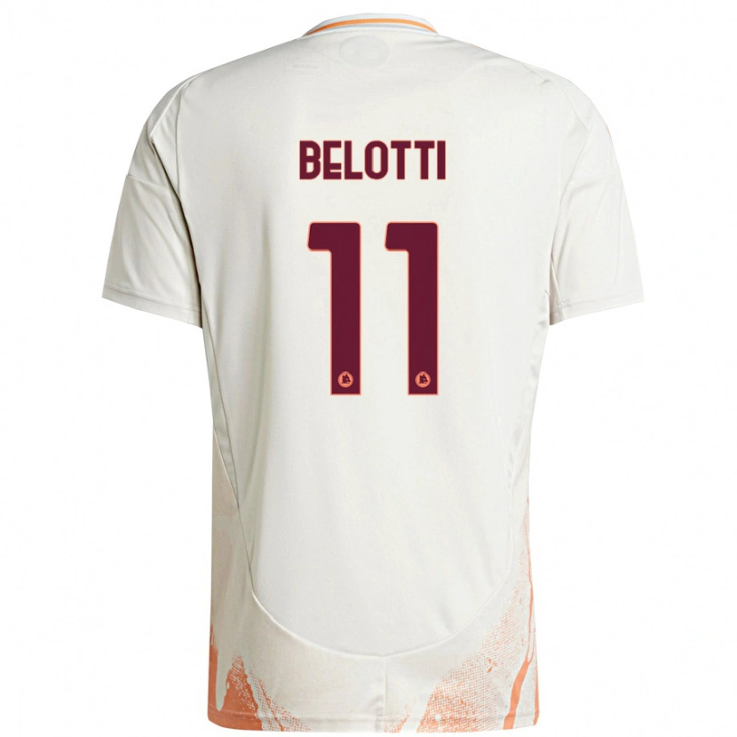 Danxen Niño Camiseta Andrea Belotti #11 Crema Blanco Naranja 2ª Equipación 2024/25 La Camisa