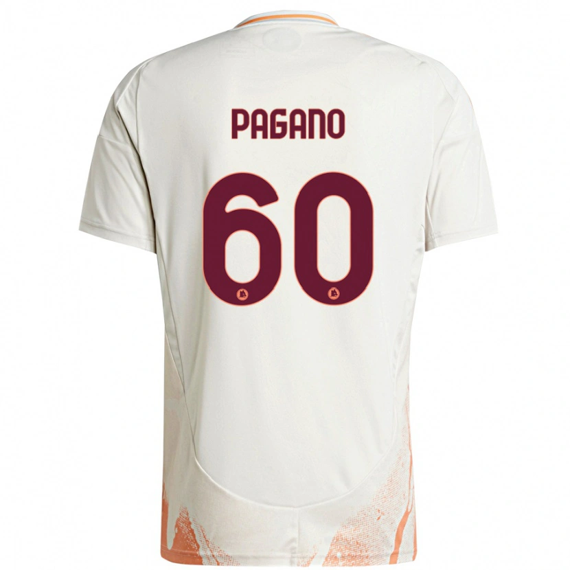 Danxen Niño Camiseta Riccardo Pagano #60 Crema Blanco Naranja 2ª Equipación 2024/25 La Camisa