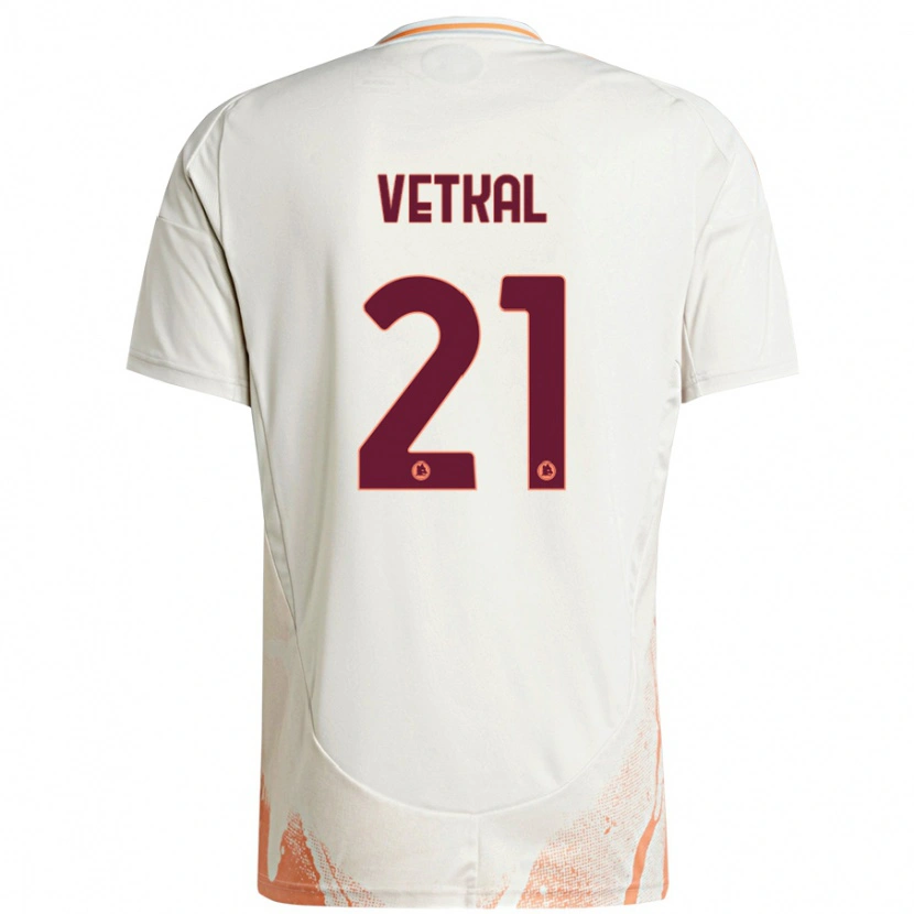 Danxen Niño Camiseta Martin Vetkal #21 Crema Blanco Naranja 2ª Equipación 2024/25 La Camisa