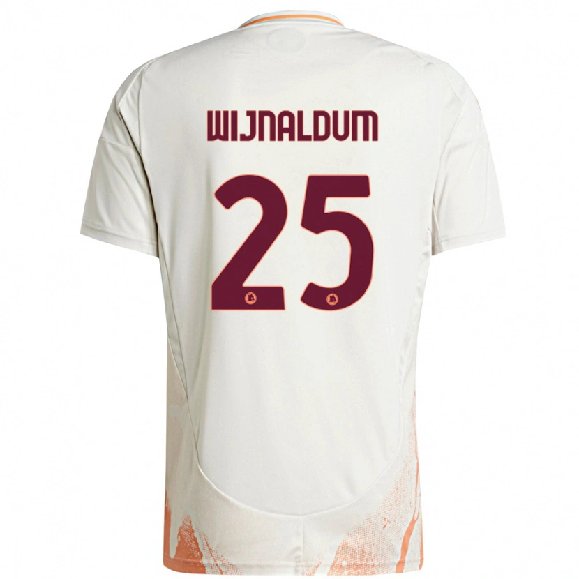 Danxen Niño Camiseta Georginio Wijnaldum #25 Crema Blanco Naranja 2ª Equipación 2024/25 La Camisa