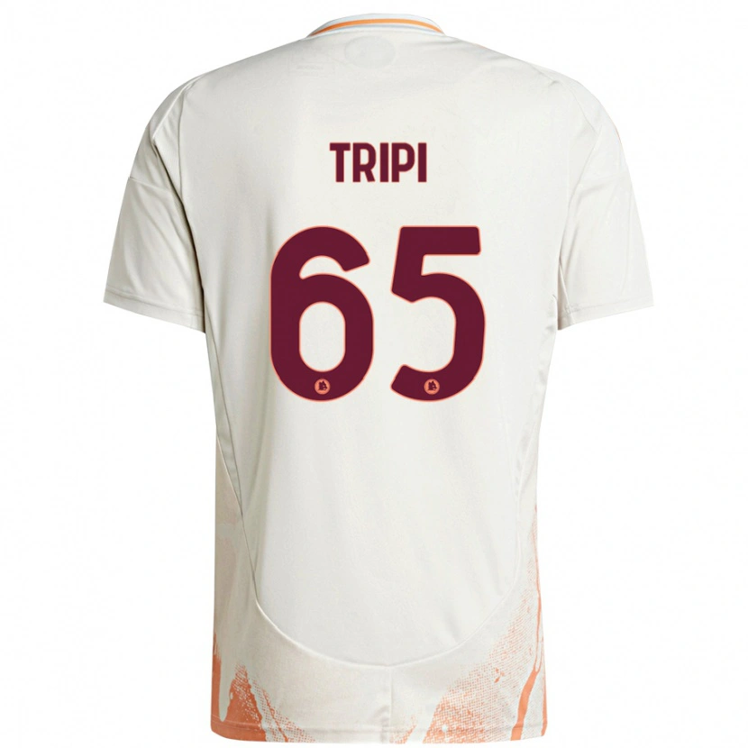 Danxen Niño Camiseta Filippo Tripi #65 Crema Blanco Naranja 2ª Equipación 2024/25 La Camisa