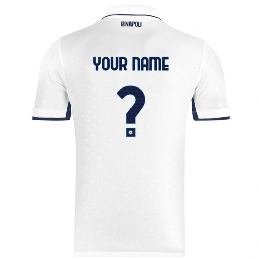 Danxen Niño Camiseta Su Nombre #0 Blanco Azul Real 2ª Equipación 2024/25 La Camisa