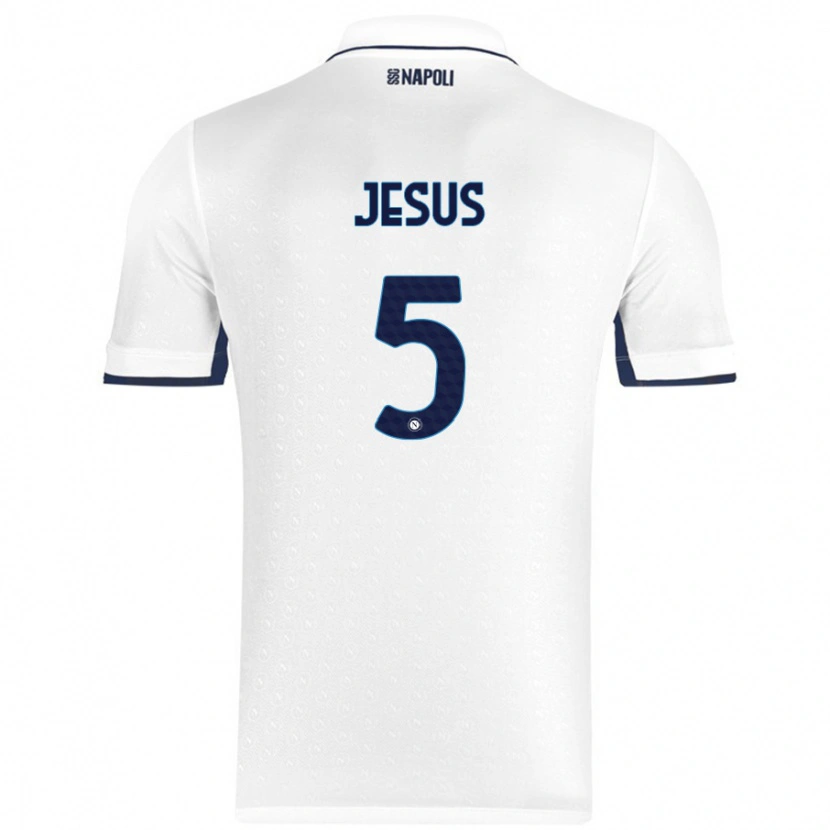 Danxen Niño Camiseta Juan Jesus #5 Blanco Azul Real 2ª Equipación 2024/25 La Camisa