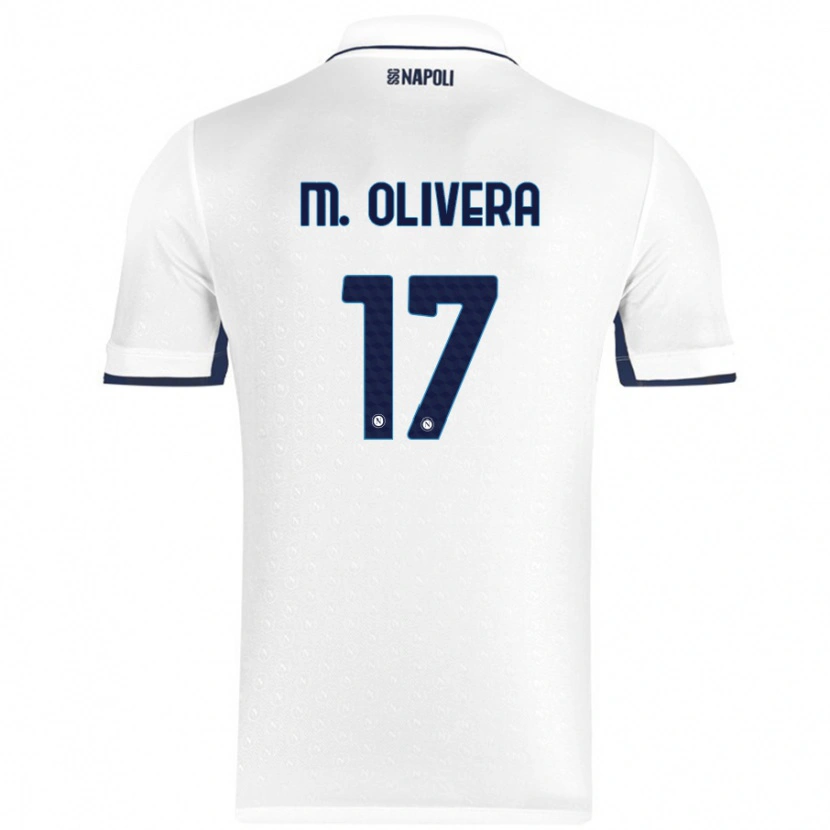 Danxen Niño Camiseta Mathías Olivera #17 Blanco Azul Real 2ª Equipación 2024/25 La Camisa