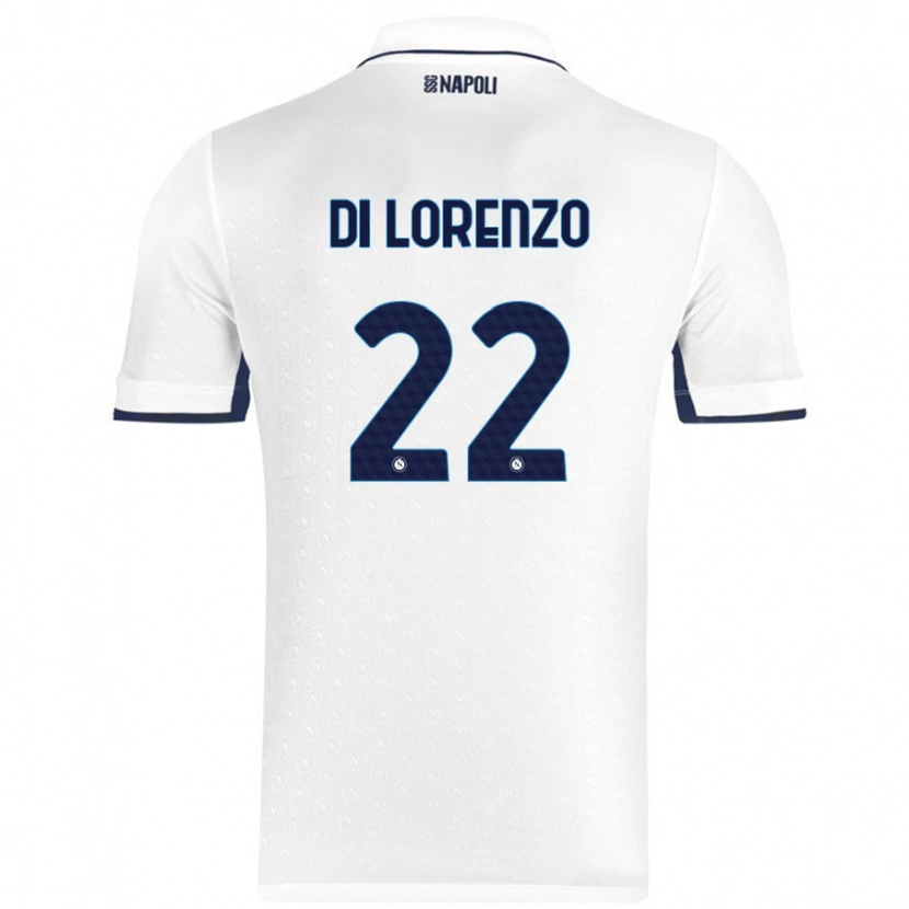 Danxen Niño Camiseta Giovanni Di Lorenzo #22 Blanco Azul Real 2ª Equipación 2024/25 La Camisa