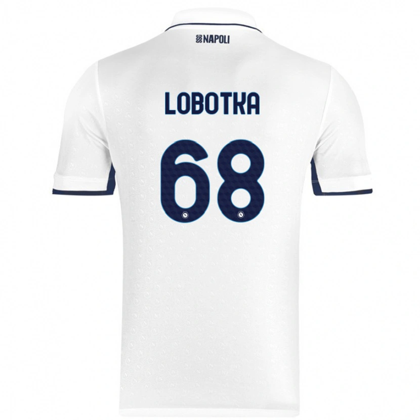 Danxen Niño Camiseta Stanislav Lobotka #68 Blanco Azul Real 2ª Equipación 2024/25 La Camisa