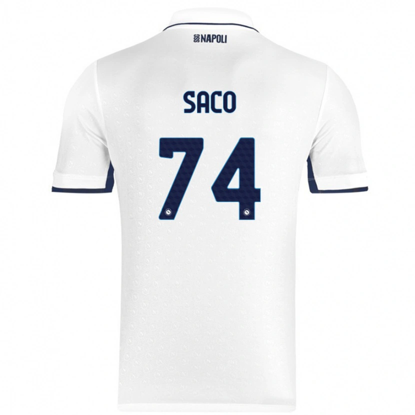 Danxen Niño Camiseta Coli Saco #74 Blanco Azul Real 2ª Equipación 2024/25 La Camisa