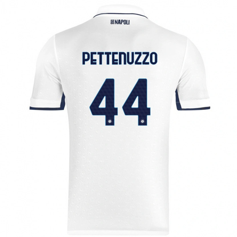 Danxen Niño Camiseta Tecla Pettenuzzo #44 Blanco Azul Real 2ª Equipación 2024/25 La Camisa