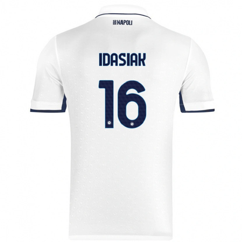 Danxen Niño Camiseta Hubert Idasiak #16 Blanco Azul Real 2ª Equipación 2024/25 La Camisa