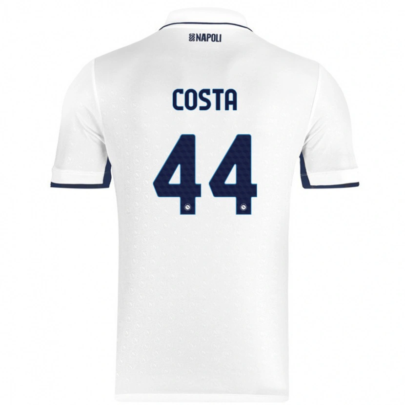 Danxen Niño Camiseta Filippo Costa #44 Blanco Azul Real 2ª Equipación 2024/25 La Camisa