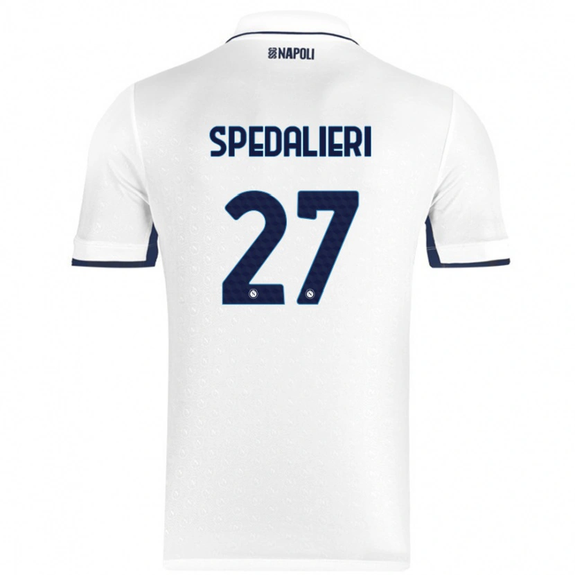 Danxen Niño Camiseta Johnatan Andrea Spedalieri #27 Blanco Azul Real 2ª Equipación 2024/25 La Camisa