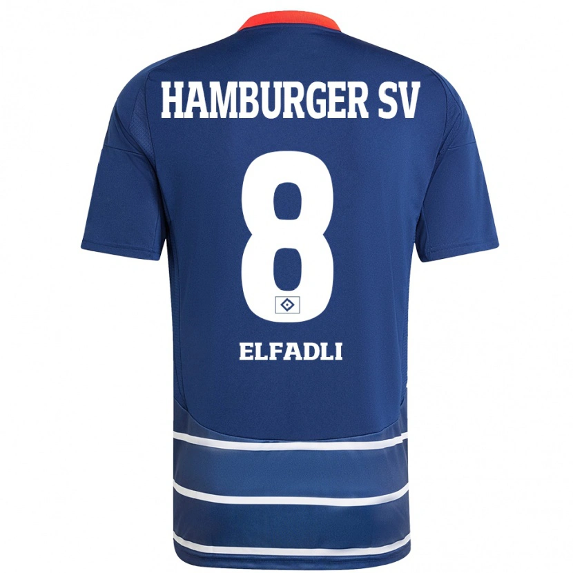 Danxen Niño Camiseta Daniel Elfadli #8 Azul Oscuro 2ª Equipación 2024/25 La Camisa