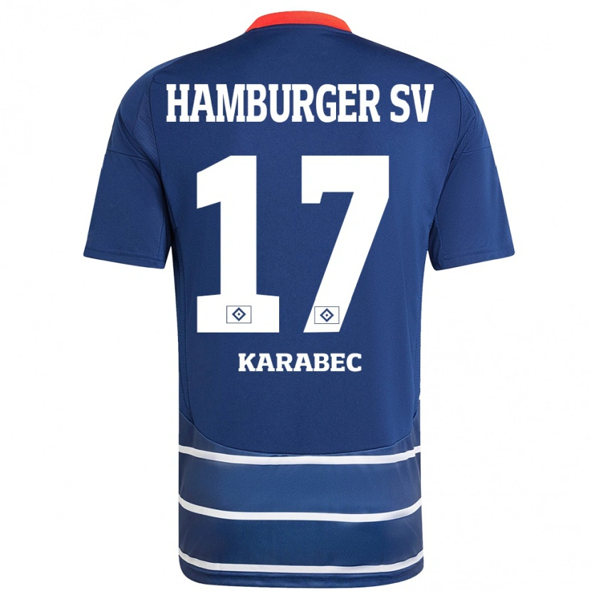 Danxen Niño Camiseta Adam Karabec #17 Azul Oscuro 2ª Equipación 2024/25 La Camisa