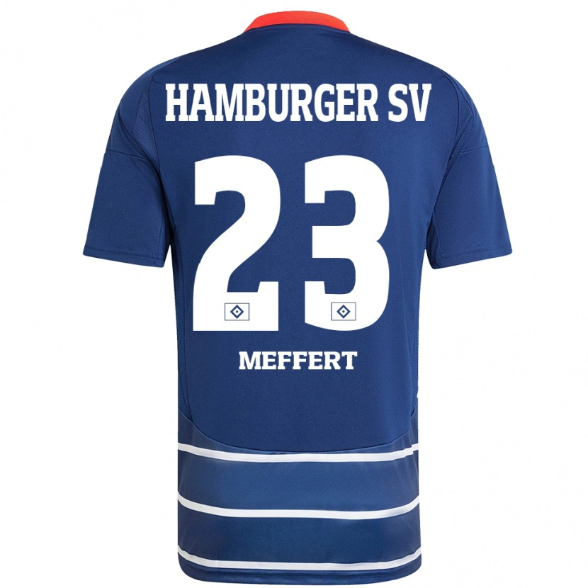 Danxen Niño Camiseta Jonas Meffert #23 Azul Oscuro 2ª Equipación 2024/25 La Camisa