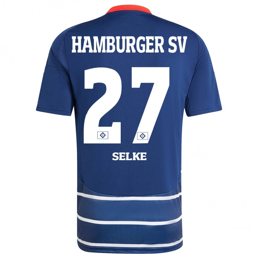 Danxen Niño Camiseta Davie Selke #27 Azul Oscuro 2ª Equipación 2024/25 La Camisa