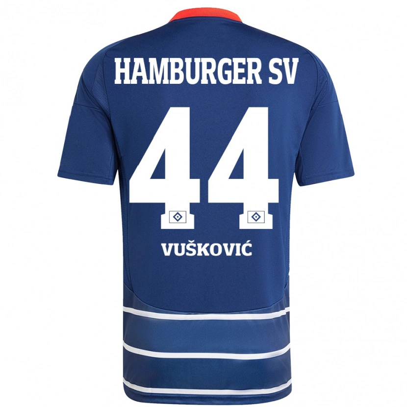 Danxen Niño Camiseta Mario Vuskovic #44 Azul Oscuro 2ª Equipación 2024/25 La Camisa