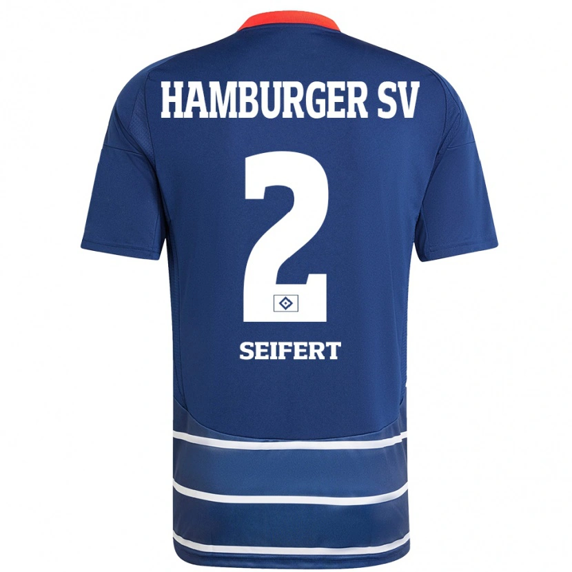 Danxen Niño Camiseta Luis Seifert #2 Azul Oscuro 2ª Equipación 2024/25 La Camisa