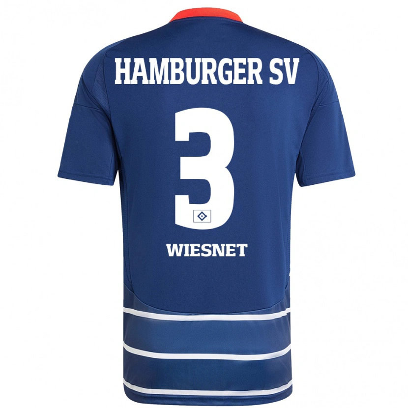 Danxen Niño Camiseta Melvin Wiesnet #3 Azul Oscuro 2ª Equipación 2024/25 La Camisa