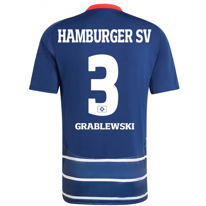 Danxen Niño Camiseta Max Grablewski #3 Azul Oscuro 2ª Equipación 2024/25 La Camisa