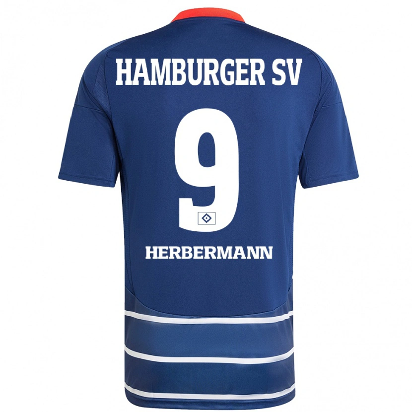 Danxen Niño Camiseta Kevin Herbermann #9 Azul Oscuro 2ª Equipación 2024/25 La Camisa