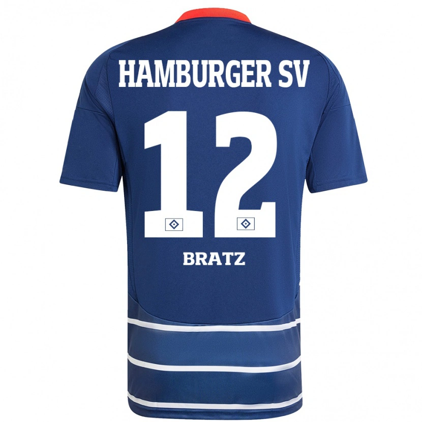 Danxen Niño Camiseta Julian Brätz #12 Azul Oscuro 2ª Equipación 2024/25 La Camisa