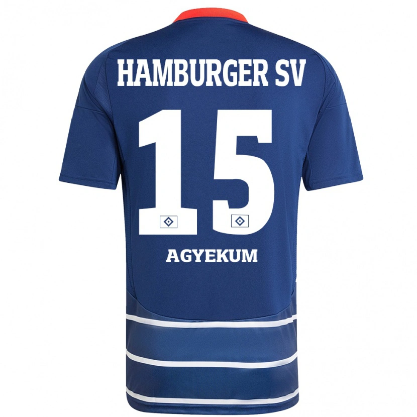 Danxen Niño Camiseta Joel Agyekum #15 Azul Oscuro 2ª Equipación 2024/25 La Camisa