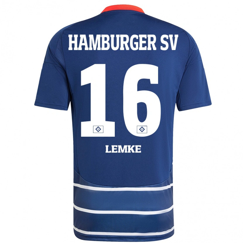 Danxen Niño Camiseta Louis Lemke #16 Azul Oscuro 2ª Equipación 2024/25 La Camisa