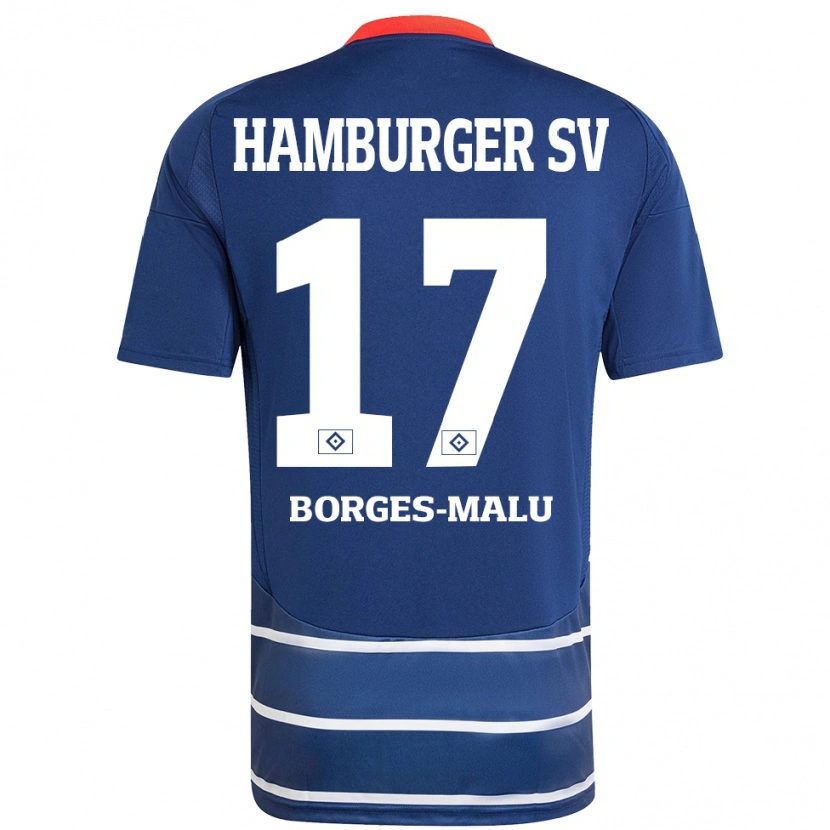 Danxen Niño Camiseta Louis Borges-Malu #17 Azul Oscuro 2ª Equipación 2024/25 La Camisa