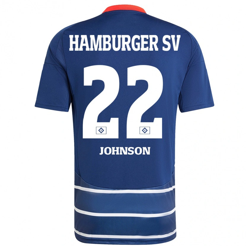 Danxen Niño Camiseta Emmanuel Johnson #22 Azul Oscuro 2ª Equipación 2024/25 La Camisa