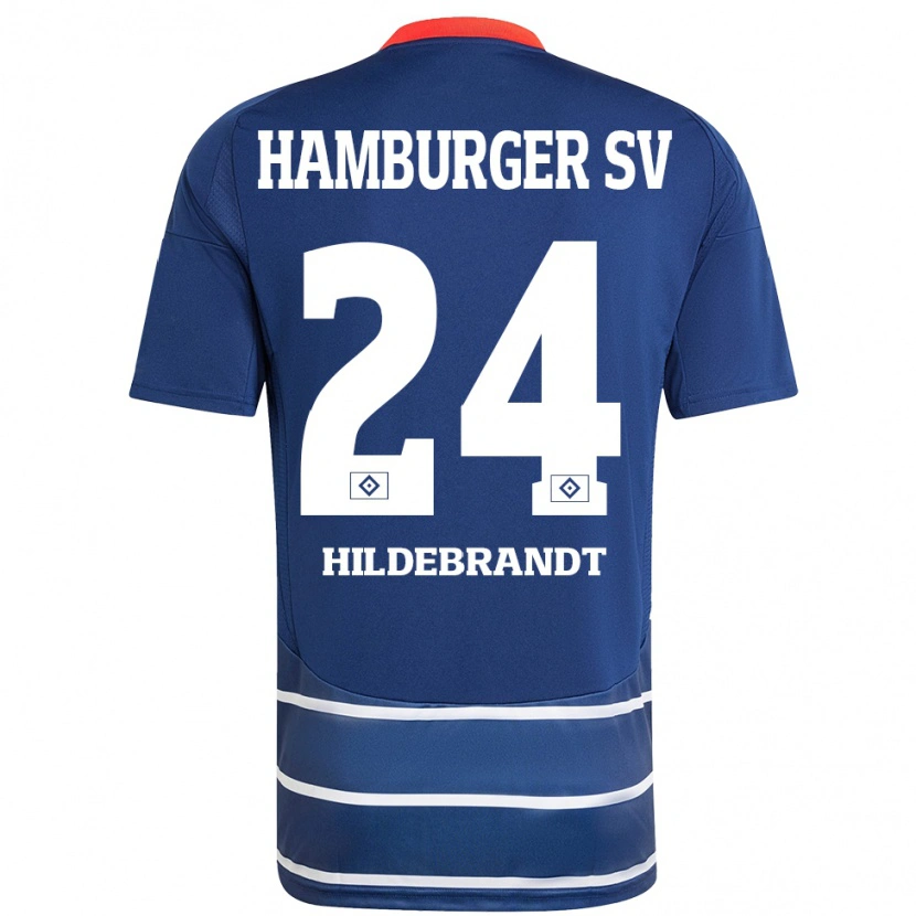 Danxen Niño Camiseta Tjark Hildebrandt #24 Azul Oscuro 2ª Equipación 2024/25 La Camisa