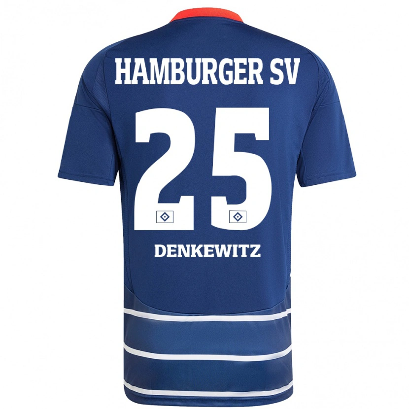 Danxen Niño Camiseta Nick Denkewitz #25 Azul Oscuro 2ª Equipación 2024/25 La Camisa