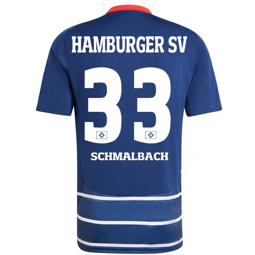 Danxen Niño Camiseta Sebastian Schmalbach #33 Azul Oscuro 2ª Equipación 2024/25 La Camisa