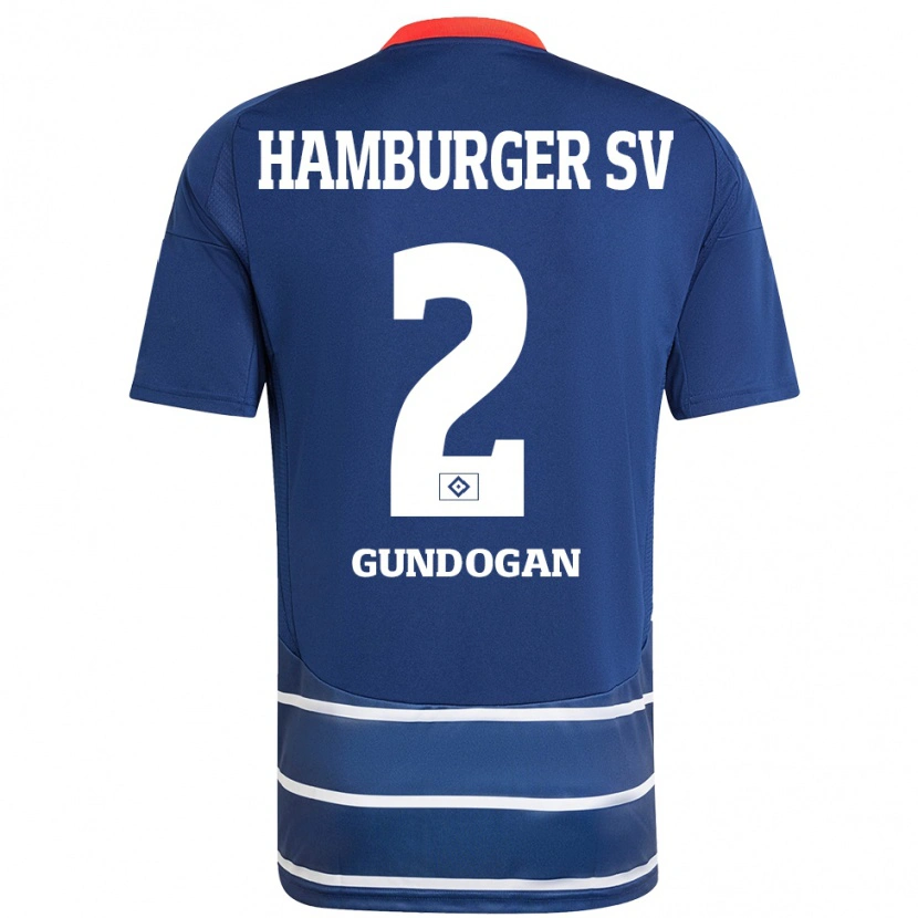 Danxen Niño Camiseta Haci Gündogan #2 Azul Oscuro 2ª Equipación 2024/25 La Camisa