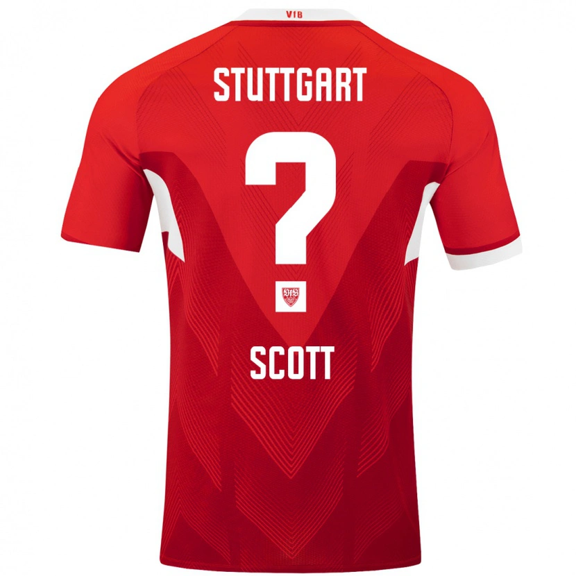 Danxen Niño Camiseta Elijah Scott #0 Rojo Blanco 2ª Equipación 2024/25 La Camisa