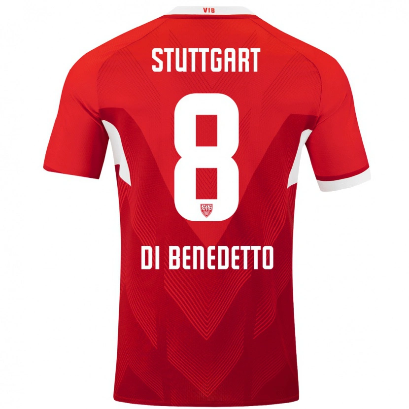 Danxen Niño Camiseta Samuele Di Benedetto #8 Rojo Blanco 2ª Equipación 2024/25 La Camisa