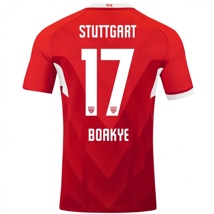 Danxen Niño Camiseta Maurice Boakye #17 Rojo Blanco 2ª Equipación 2024/25 La Camisa