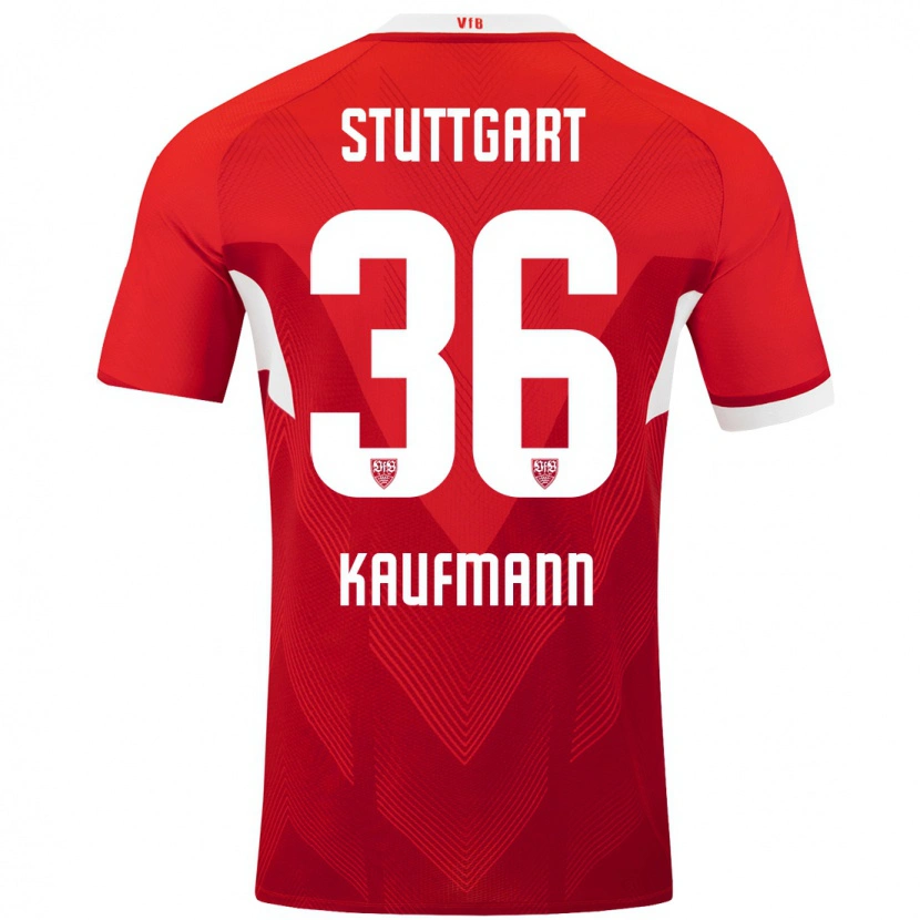 Danxen Niño Camiseta Tino Kaufmann #36 Rojo Blanco 2ª Equipación 2024/25 La Camisa