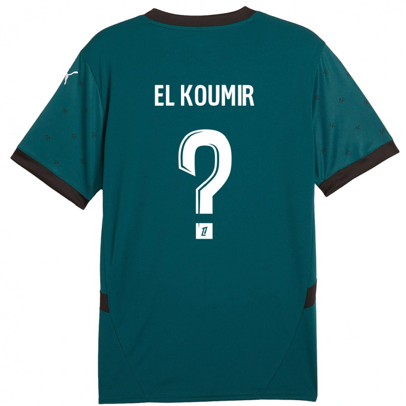 Danxen Niño Camiseta Kaïna El Koumir #0 Verde Oscuro 2ª Equipación 2024/25 La Camisa