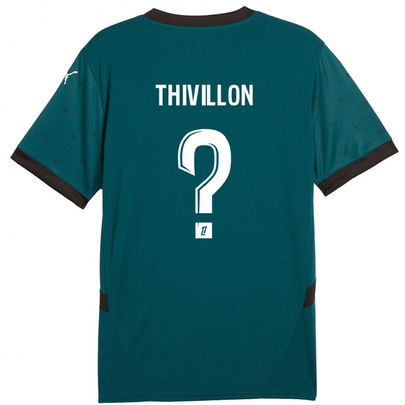 Danxen Niño Camiseta Lina Thivillon #0 Verde Oscuro 2ª Equipación 2024/25 La Camisa