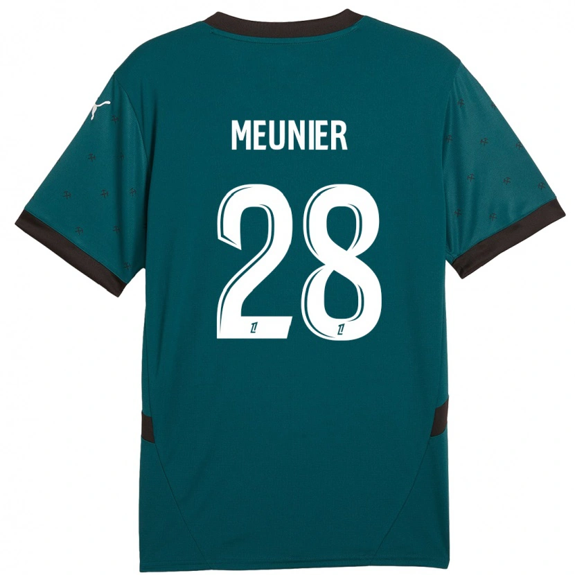 Danxen Niño Camiseta Jennifer Meunier #28 Verde Oscuro 2ª Equipación 2024/25 La Camisa