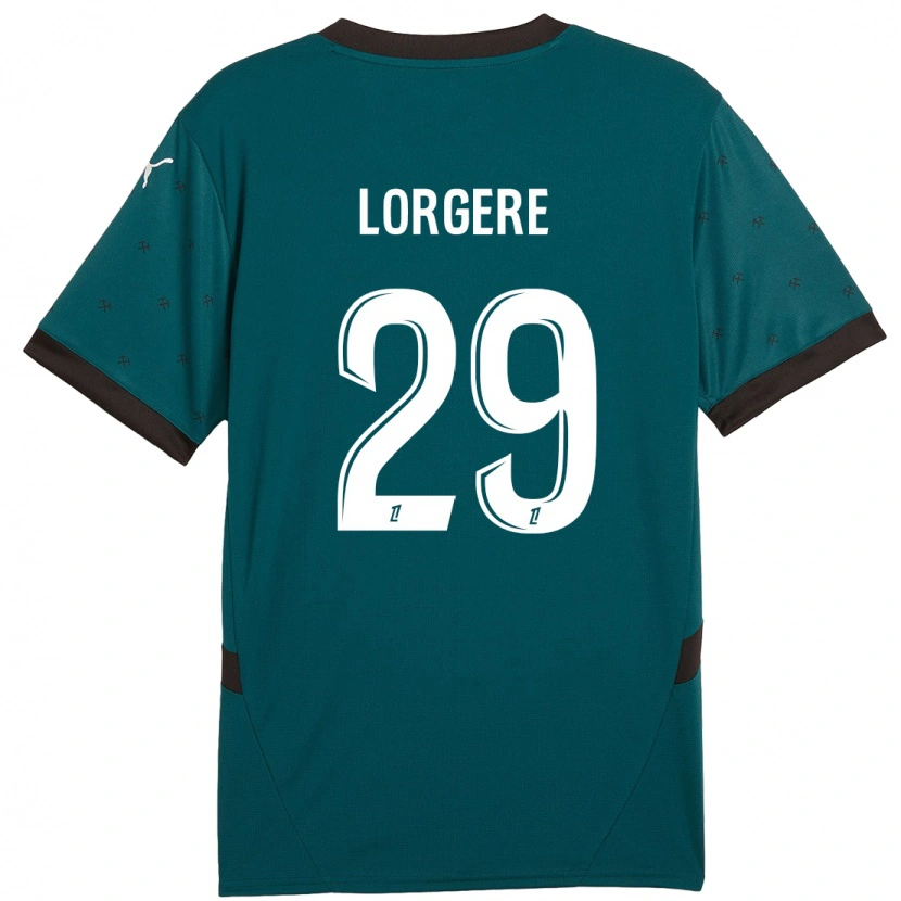 Danxen Niño Camiseta Charlotte Lorgeré #29 Verde Oscuro 2ª Equipación 2024/25 La Camisa