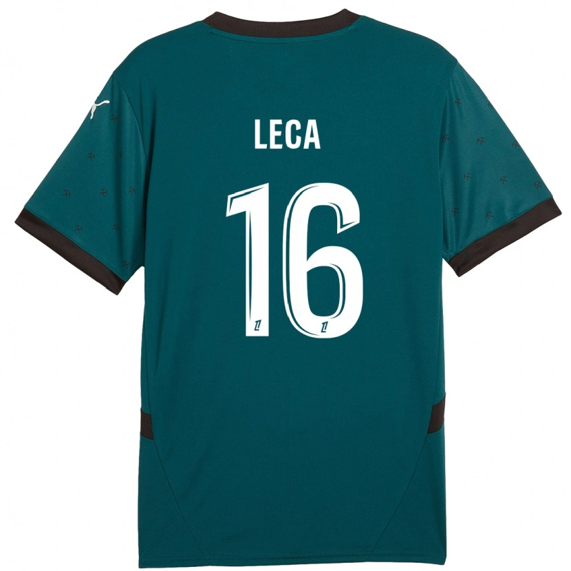 Danxen Niño Camiseta Jean-Louis Leca #16 Verde Oscuro 2ª Equipación 2024/25 La Camisa