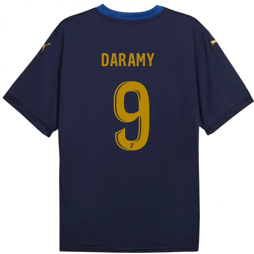 Danxen Niño Camiseta Mohamed Daramy #9 Azul Marino Dorado 2ª Equipación 2024/25 La Camisa