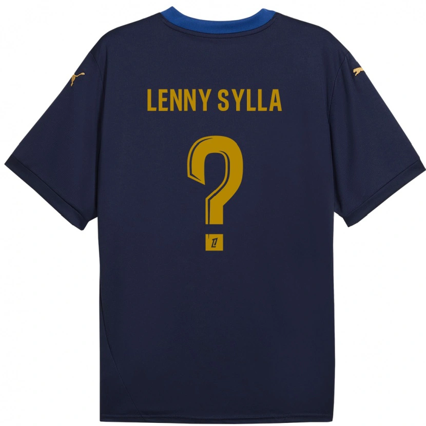 Danxen Niño Camiseta Lenny Sylla #0 Azul Marino Dorado 2ª Equipación 2024/25 La Camisa