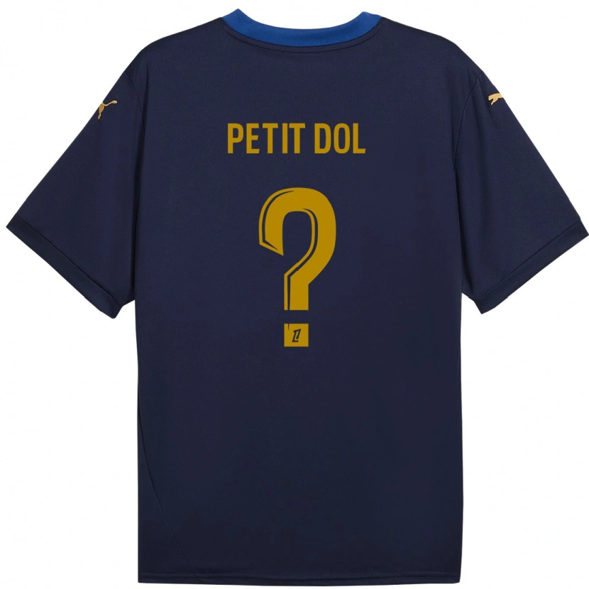 Danxen Niño Camiseta Alvin Petit Dol #0 Azul Marino Dorado 2ª Equipación 2024/25 La Camisa