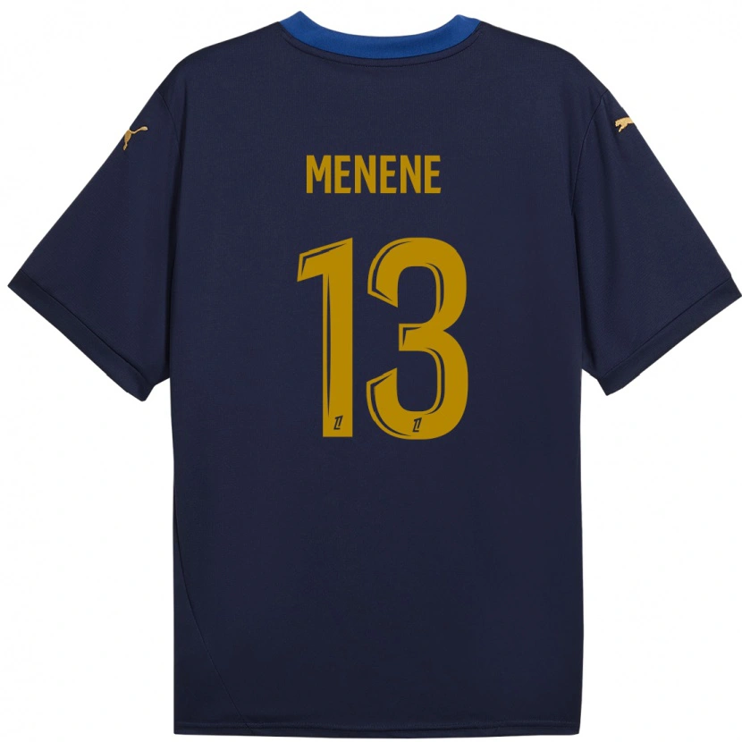 Danxen Niño Camiseta Meyong Menene #13 Azul Marino Dorado 2ª Equipación 2024/25 La Camisa