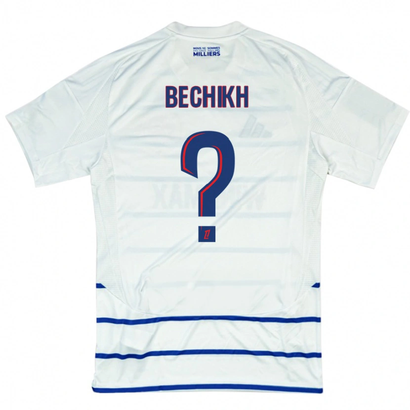 Danxen Niño Camiseta Mohamed Bechikh #0 Blanco Azul 2ª Equipación 2024/25 La Camisa